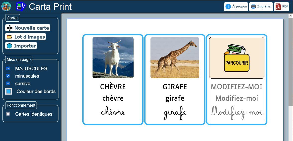 Capture d'écran de l'application